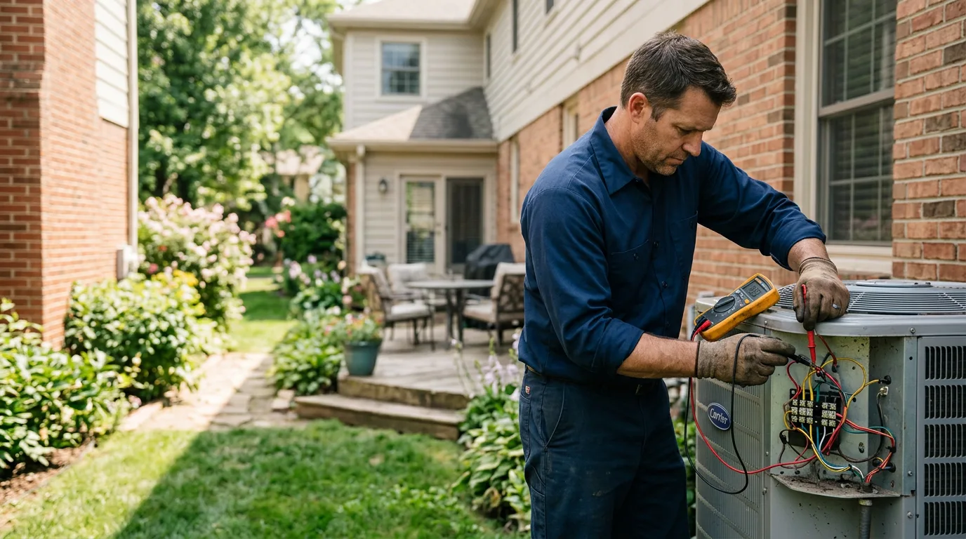 HVAC technician working near Bluffton, AR